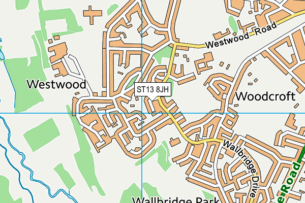 ST13 8JH map - OS VectorMap District (Ordnance Survey)