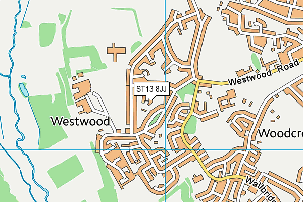 ST13 8JJ map - OS VectorMap District (Ordnance Survey)