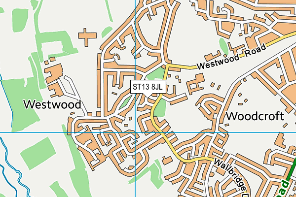ST13 8JL map - OS VectorMap District (Ordnance Survey)