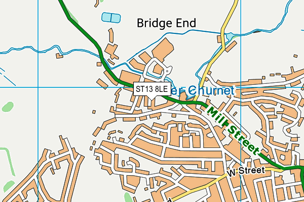 ST13 8LE map - OS VectorMap District (Ordnance Survey)