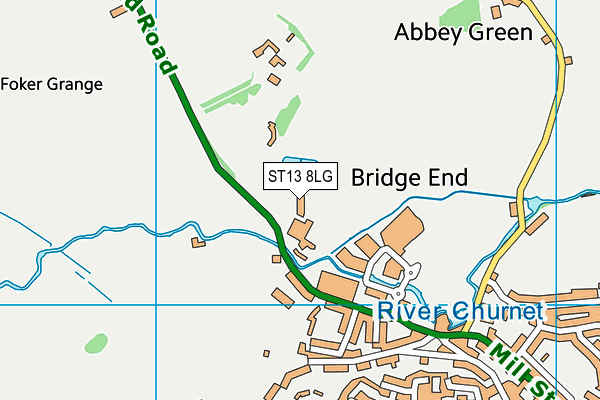 ST13 8LG map - OS VectorMap District (Ordnance Survey)