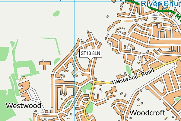 ST13 8LN map - OS VectorMap District (Ordnance Survey)