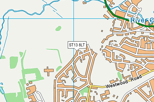 ST13 8LT map - OS VectorMap District (Ordnance Survey)