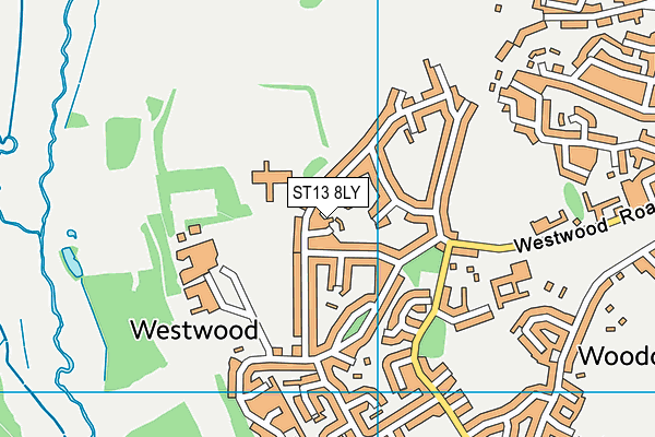 ST13 8LY map - OS VectorMap District (Ordnance Survey)