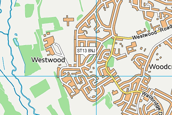 ST13 8NJ map - OS VectorMap District (Ordnance Survey)