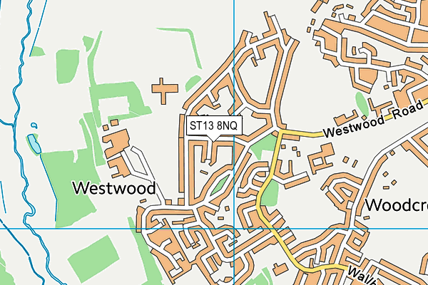 ST13 8NQ map - OS VectorMap District (Ordnance Survey)