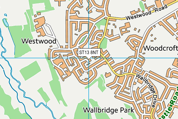 ST13 8NT map - OS VectorMap District (Ordnance Survey)