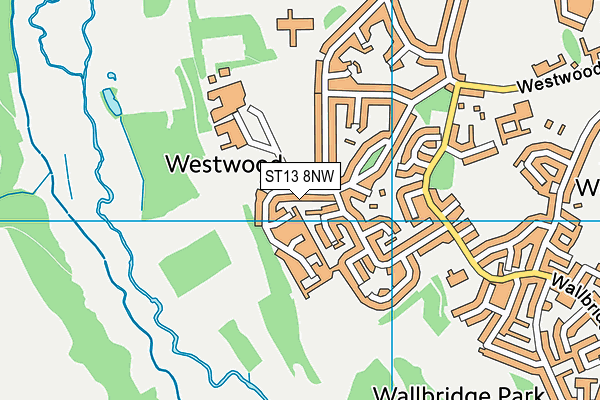 ST13 8NW map - OS VectorMap District (Ordnance Survey)