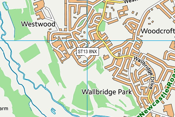 ST13 8NX map - OS VectorMap District (Ordnance Survey)