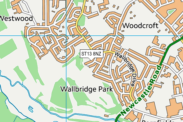 ST13 8NZ map - OS VectorMap District (Ordnance Survey)