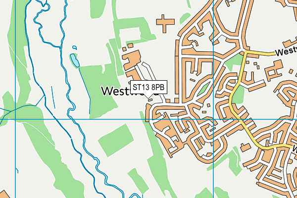 ST13 8PB map - OS VectorMap District (Ordnance Survey)