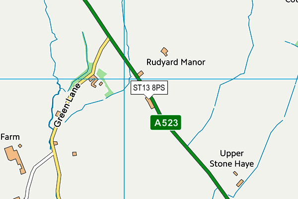 ST13 8PS map - OS VectorMap District (Ordnance Survey)