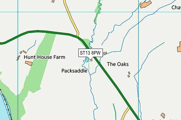 ST13 8PW map - OS VectorMap District (Ordnance Survey)