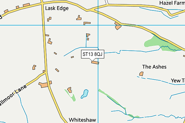 ST13 8QJ map - OS VectorMap District (Ordnance Survey)