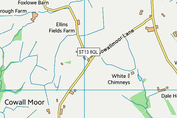 ST13 8QL map - OS VectorMap District (Ordnance Survey)