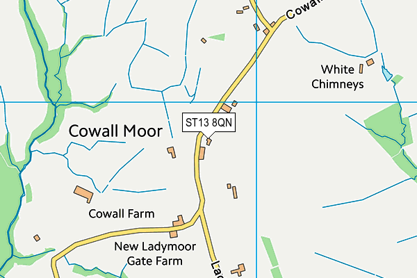 ST13 8QN map - OS VectorMap District (Ordnance Survey)