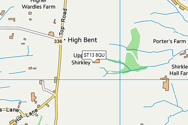 ST13 8QU map - OS VectorMap District (Ordnance Survey)