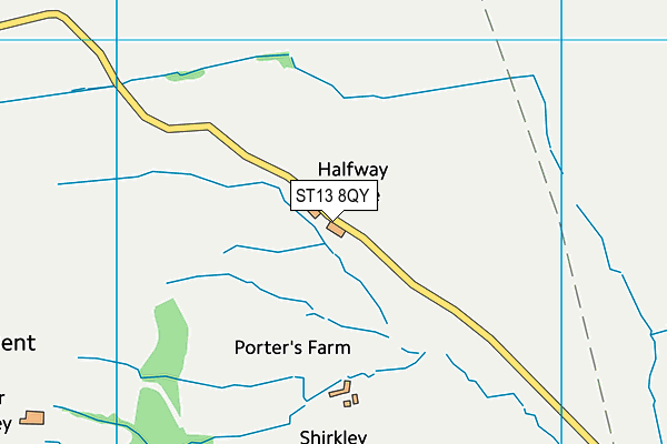 ST13 8QY map - OS VectorMap District (Ordnance Survey)