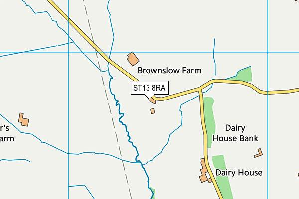 ST13 8RA map - OS VectorMap District (Ordnance Survey)