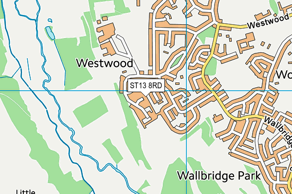 ST13 8RD map - OS VectorMap District (Ordnance Survey)