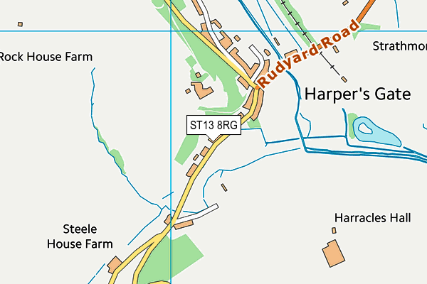 ST13 8RG map - OS VectorMap District (Ordnance Survey)