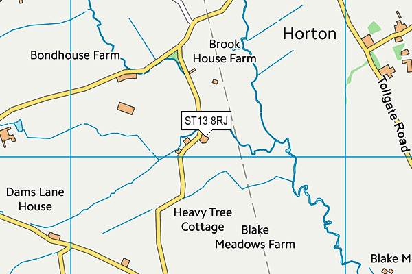 ST13 8RJ map - OS VectorMap District (Ordnance Survey)