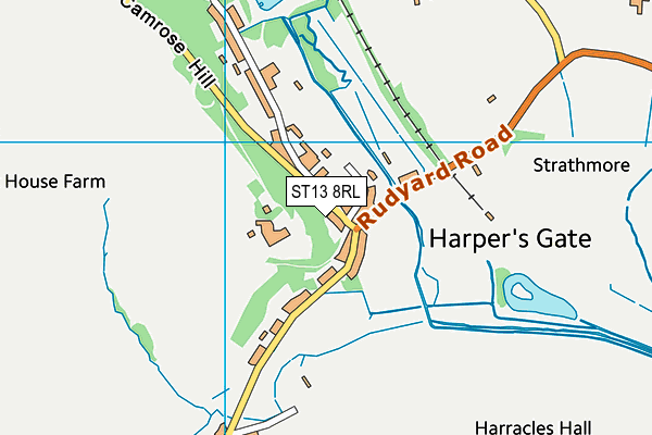 ST13 8RL map - OS VectorMap District (Ordnance Survey)
