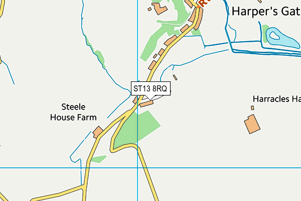ST13 8RQ map - OS VectorMap District (Ordnance Survey)