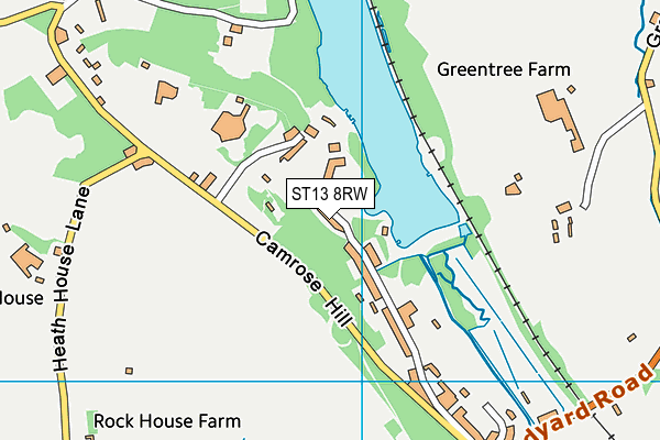 ST13 8RW map - OS VectorMap District (Ordnance Survey)