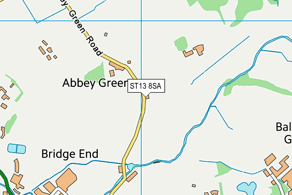 Abbey Green (Closed) map (ST13 8SA) - OS VectorMap District (Ordnance Survey)