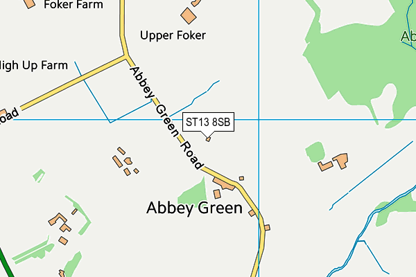 ST13 8SB map - OS VectorMap District (Ordnance Survey)