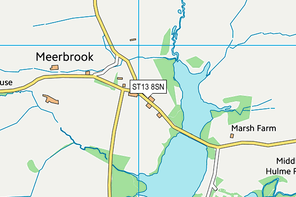 ST13 8SN map - OS VectorMap District (Ordnance Survey)