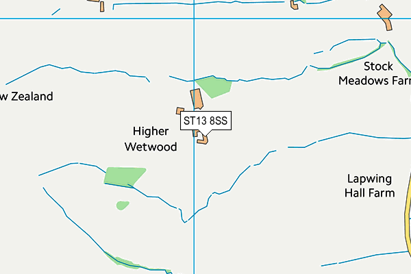 ST13 8SS map - OS VectorMap District (Ordnance Survey)