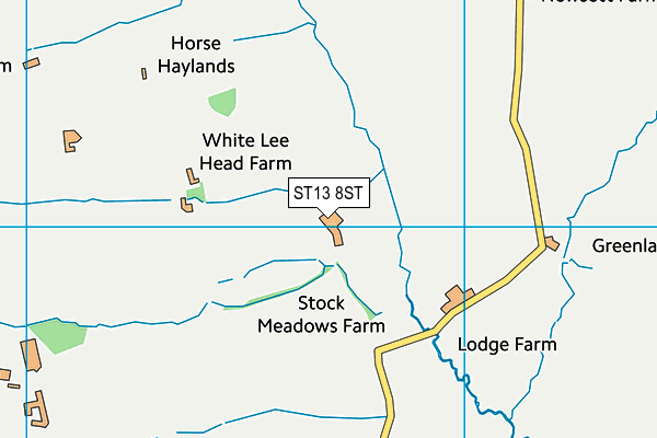 ST13 8ST map - OS VectorMap District (Ordnance Survey)