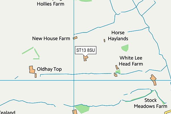 ST13 8SU map - OS VectorMap District (Ordnance Survey)