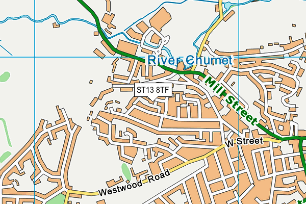 ST13 8TF map - OS VectorMap District (Ordnance Survey)