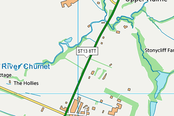 ST13 8TT map - OS VectorMap District (Ordnance Survey)
