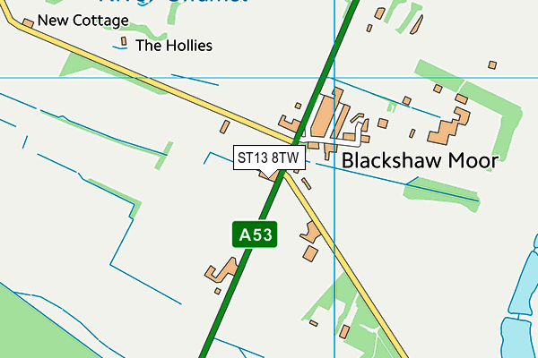 Blackshaw Moor CofE First School map (ST13 8TW) - OS VectorMap District (Ordnance Survey)