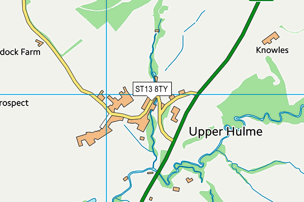 ST13 8TY map - OS VectorMap District (Ordnance Survey)