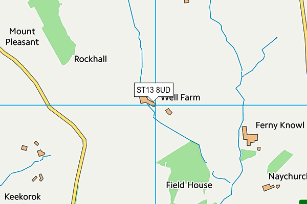 ST13 8UD map - OS VectorMap District (Ordnance Survey)