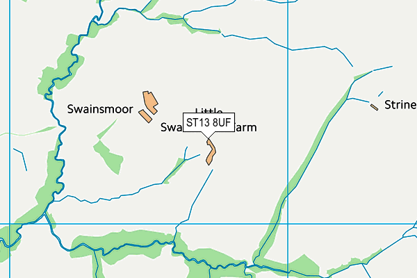 ST13 8UF map - OS VectorMap District (Ordnance Survey)