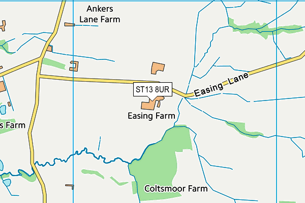 ST13 8UR map - OS VectorMap District (Ordnance Survey)