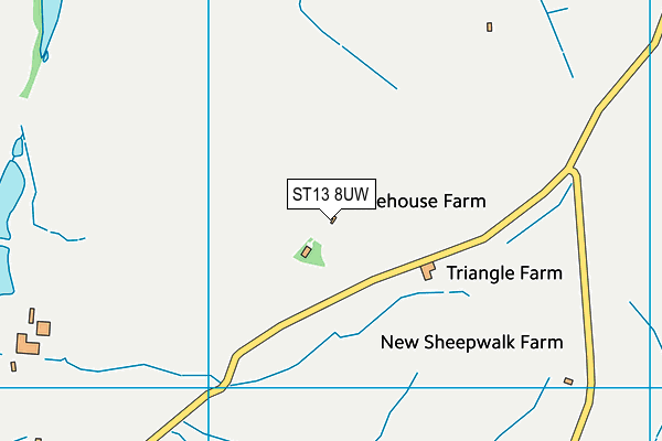 ST13 8UW map - OS VectorMap District (Ordnance Survey)