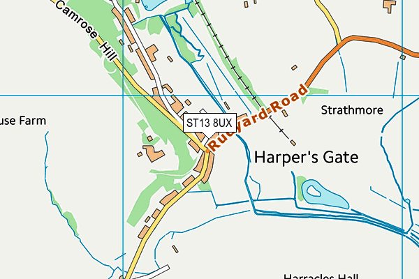 ST13 8UX map - OS VectorMap District (Ordnance Survey)