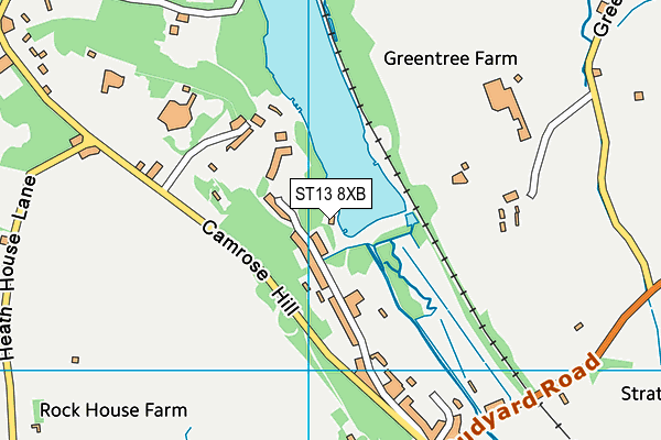 ST13 8XB map - OS VectorMap District (Ordnance Survey)