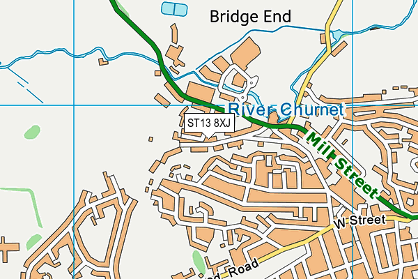 ST13 8XJ map - OS VectorMap District (Ordnance Survey)