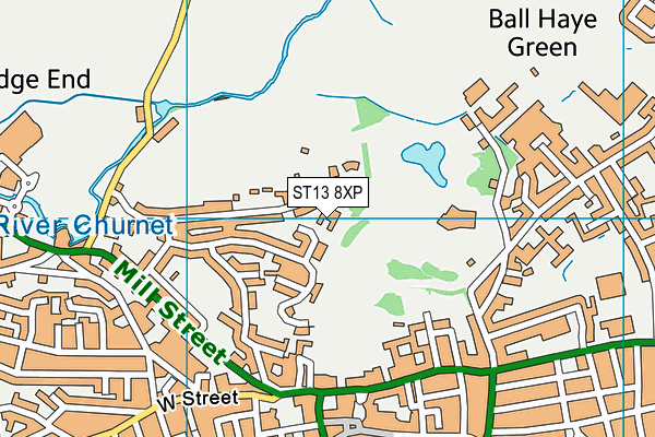 ST13 8XP map - OS VectorMap District (Ordnance Survey)