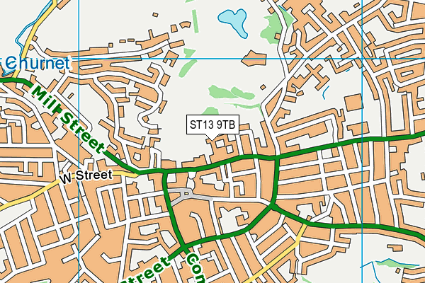 ST13 9TB map - OS VectorMap District (Ordnance Survey)