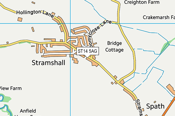 ST14 5AG map - OS VectorMap District (Ordnance Survey)