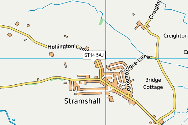 ST14 5AJ map - OS VectorMap District (Ordnance Survey)